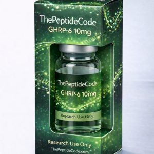 GHRP-6 10 mg — research peptide product image, ThePeptideCode UK