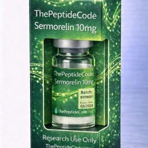 Sermorelin 10 mg — research peptide product image, ThePeptideCode UK
