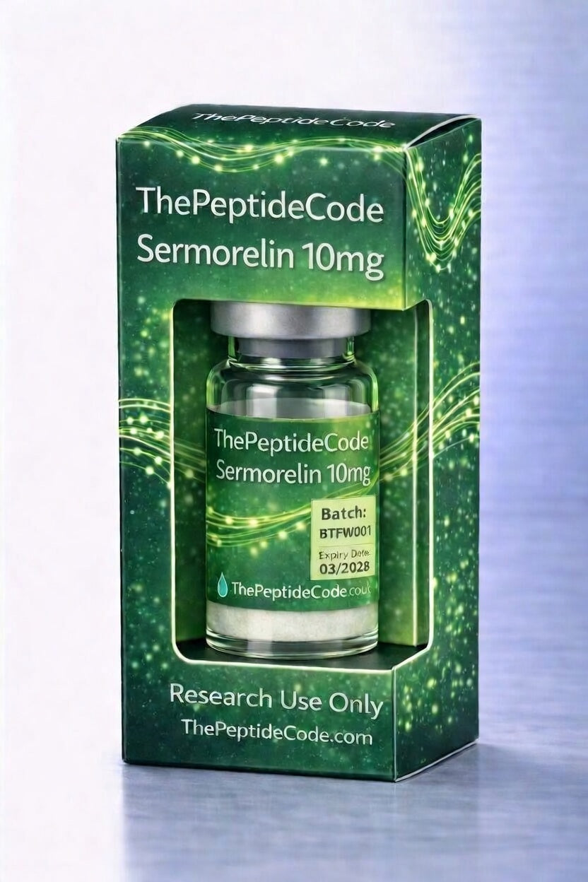 Sermorelin 10Mg 1 Sermorelin 10 mg — research peptide product image, thepeptidecode uk